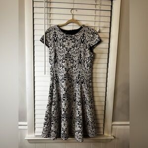 Alfani Black and White Damask Dress